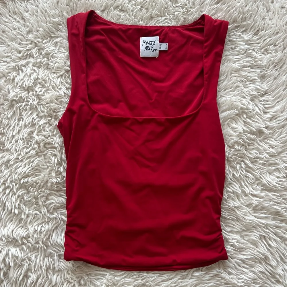 NWOT Princess Polly Back in Time Top Red - Picture 2 of 4